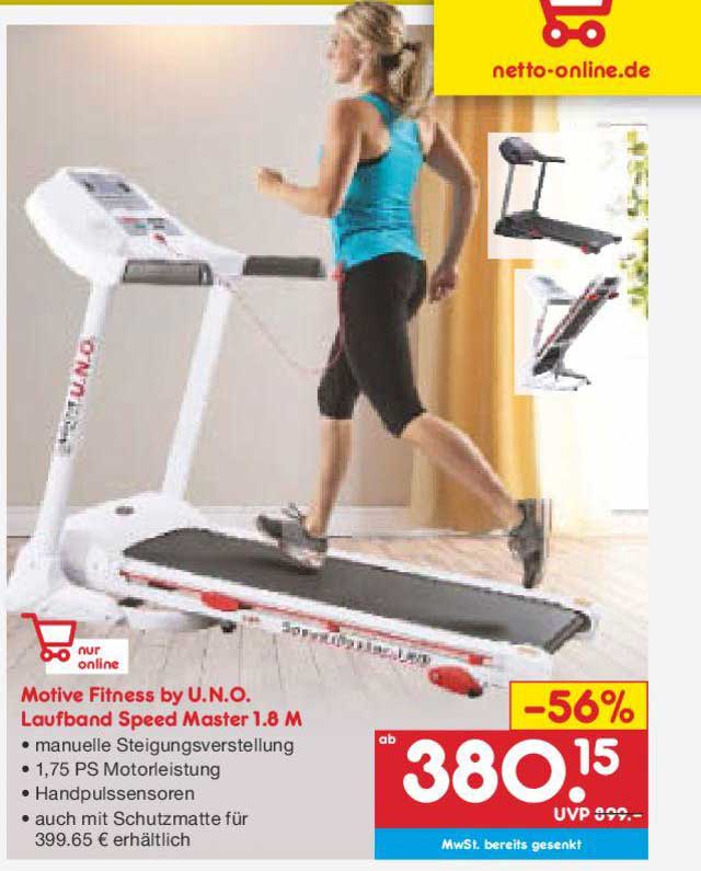 Motive Fitness By Uno Laufband Speed Master 1.8 M Angebot bei Netto  Marken-Discount