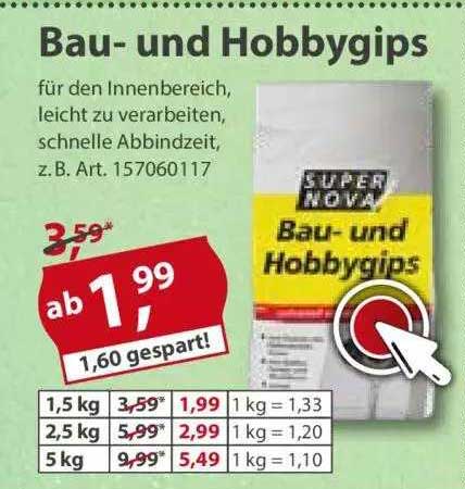 Bau Und Hobbygips Angebot bei Sonderpreis Baumarkt 1Prospekte.de