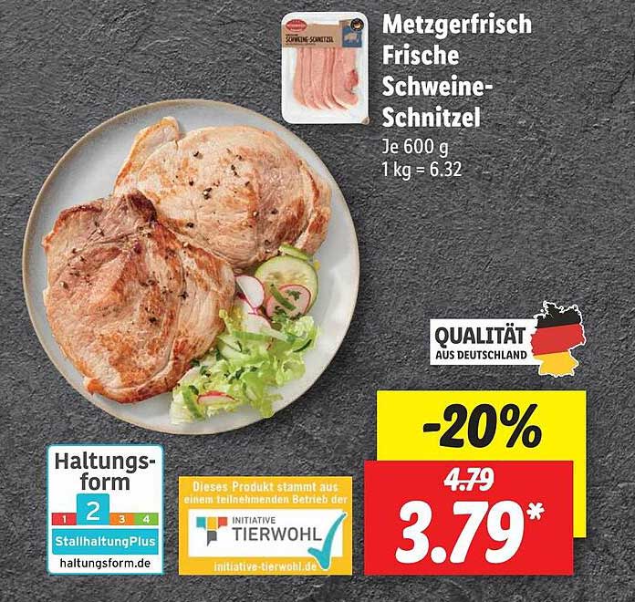 Metzgerfrisch Frische Schweineschnitzel Angebot bei Lidl | Billiger Montag
