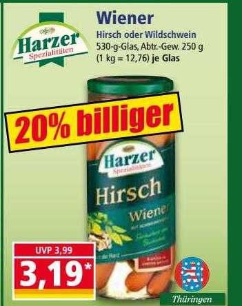 NORMA Harzer Wiener Hirsch Oder Wildschwein