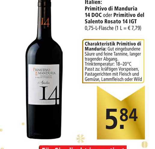 Verwunderlich Primitivo 14 Edeka Bilder