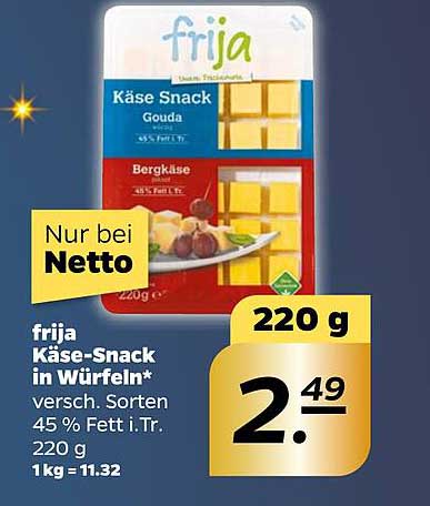 Netto Käse-snack bei Frija Würfeln In Angebot