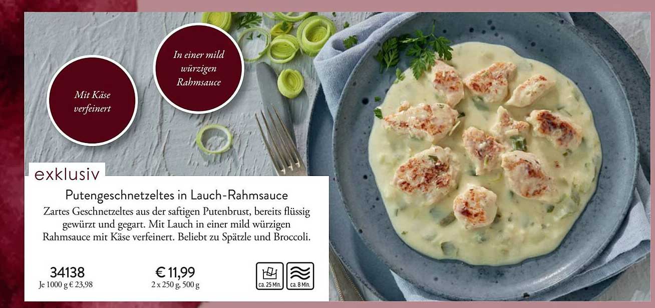 Putengeschnetzeltes In Lauch-rahmsauce Angebot bei Eismann - 1Prospekte.de
