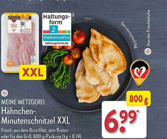 Metzgerfrisch Friche Angebot bei Hähnchen-minuten-schnitzel Lidl