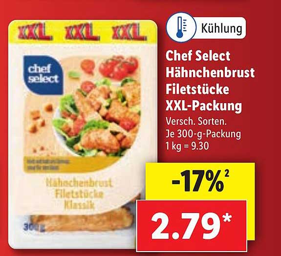 Chef Select Hähnchenbrust Filetstücke Xxl Packung Angebot bei Lidl