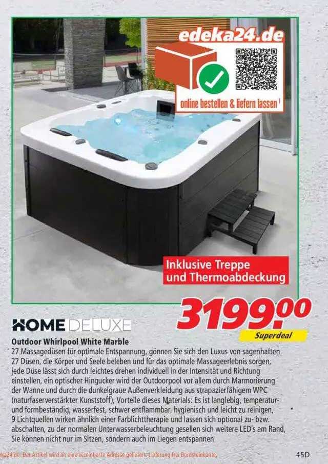 Home Deluxe Outdoor Whirlpool White Marble Angebot bei Netto Marken