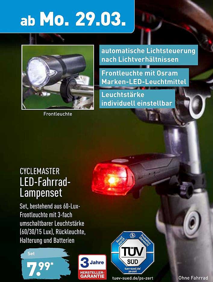 cycle master osram led fahrrad lampenset