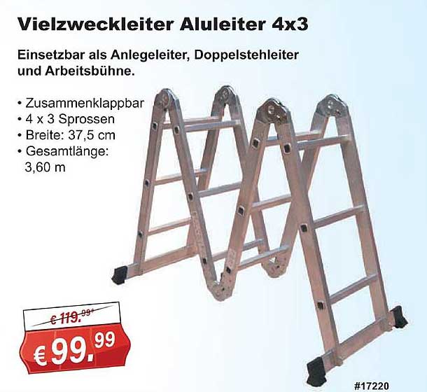 Stabilo Fachmarkt Vielzweckleiter Aluleiter 4x3