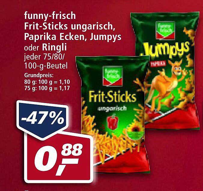 Real Funny Frisch Frit-sticks Ungarisch, Paprika Ecken, Jumpys Oder Ringli
