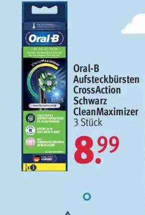 ROSSMANN Oral-b Aufsteckbürsten Crossaction Schwarz Cleanmaximizer