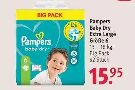 ROSSMANN Pampers Baby Dry Extra Large Größe 6