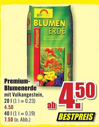 Premium Blumenerde Angebot bei B1 Discount Baumarkt 1Prospekte.de
