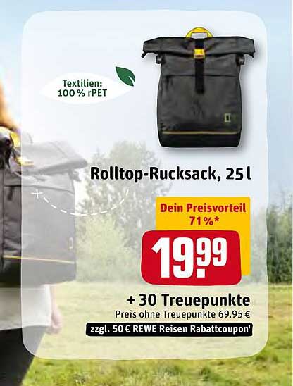 REWE Kaufpark Rolltop-rucksack, 25l