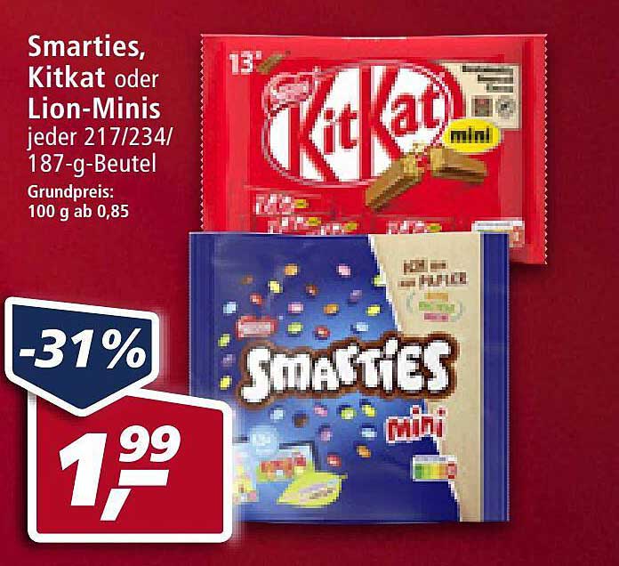 Real Smarties, Kitkat Oder Lion-minis