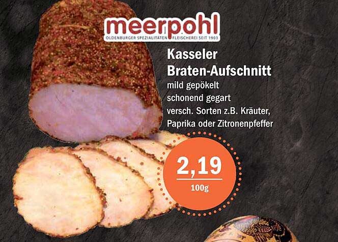 Meerpohl Kasseler Braten-aufschnitt Angebot bei Aktiv Irma - 1Prospekte.de