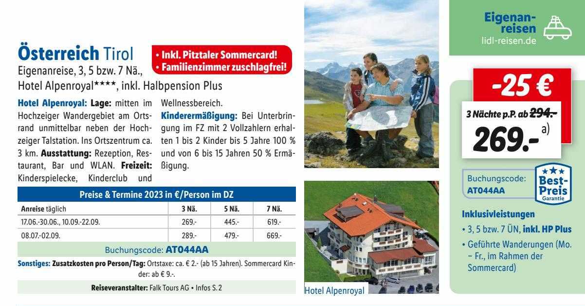 österreich Tirol Angebot bei Lidl Reisen 1Prospekte.de