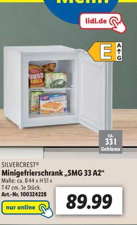 Silvercrest Minigefrierschrank „SMG 33 A2” Angebot bei Lidl