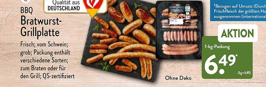 Bbq Bratwurstgrillplatte Angebot bei ALDI Nord 1Prospekte.de