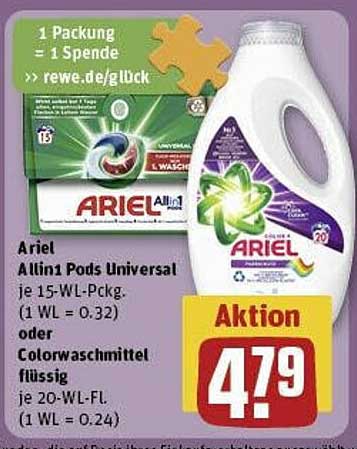 Ariel Allin1 Pods Universal Oder Colorwaschmittel Flüssig Angebot bei ...
