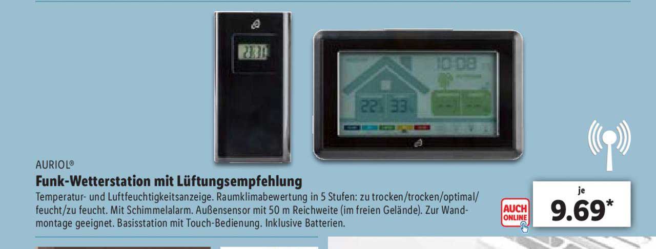 Auriol Funk Wetterstation Mit Lüftungsempfehlung Angebot bei Lidl