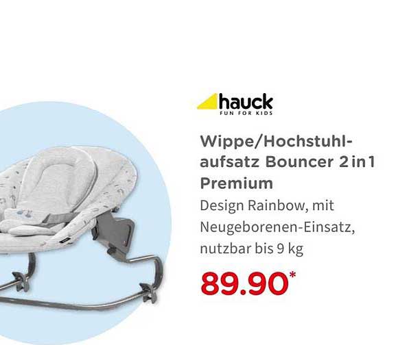 BabyOne Hauck Wippe - Hochstuhlaufsatz Bouncer 2in1 Premium