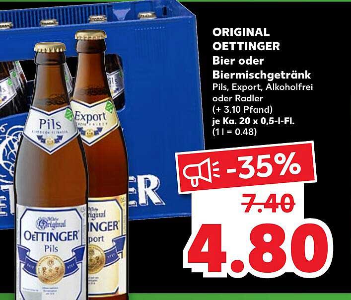 Original Oettinger Bier Oder Biermischgetränk Angebot bei Kaufland