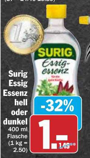 Surig Essig Essenz Hell Oder Dunkel Angebot bei Hit - 1Prospekte.de