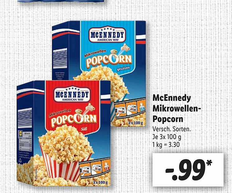 Mcennedy Mikrowellen Popcorn Angebot bei Lidl