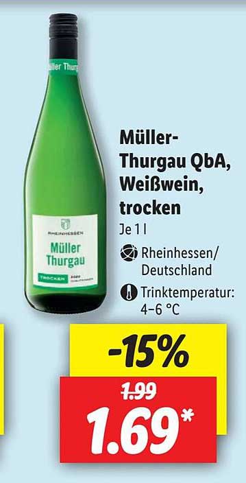 Müller-thurgau Qba, Weißwein, Trocken Angebot bei Lidl