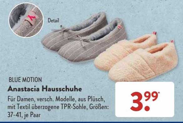 Blue Motion Anastacia Hausschuhe Angebot bei ALDI sud