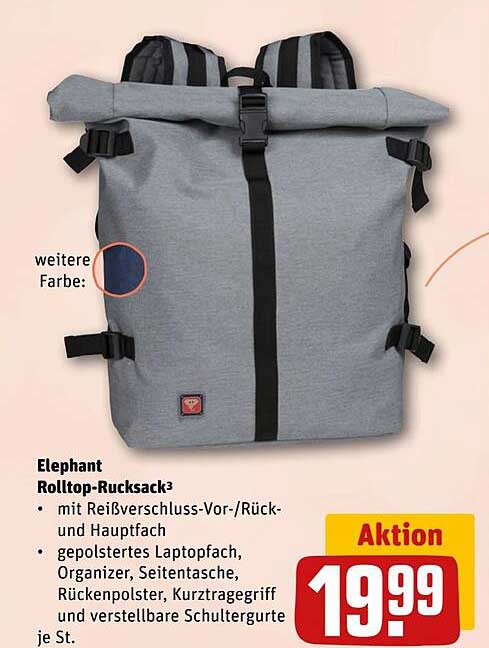 REWE Elephant Rolltop-rucksack