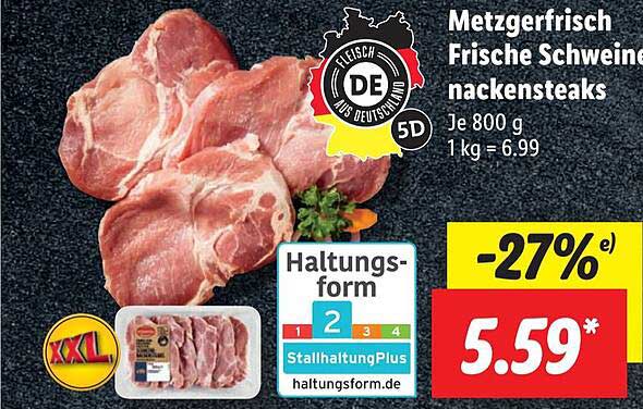 Metzgerfrisch Frische Schweine Nackensteaks Angebot bei Lidl
