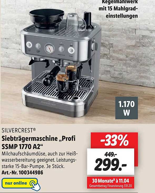 Fabelhafte Silvercrest Profi Siebtrgermaschine Ssmp 1770 A2 Bild