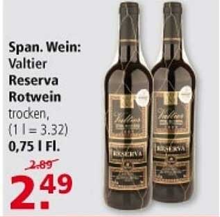 Multi Markt Span. Wein: Valtier Reserva Rotwein