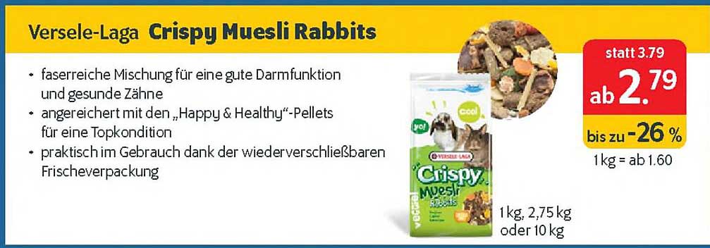 Das Futterhaus Versele-laga Crispy Muesli Rabbits
