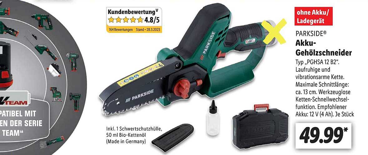 Parkside Akkugehölzschneider Angebot bei Lidl 1Prospekte.de