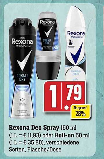 Rexona Deo Spray Oder Roll-on Angebot bei EDEKA
