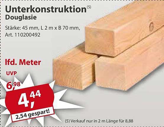 Unterkonstruktion Douglasie Angebot bei Sonderpreis Baumarkt