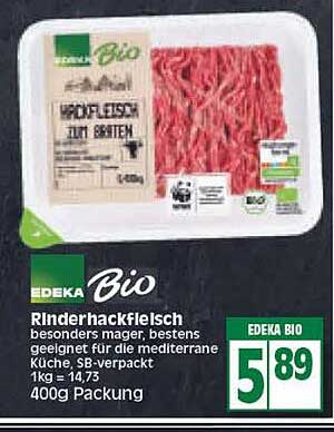 Edeka Bio Rinderhackfleisch Angebot bei EDEKA - 1Prospekte.de