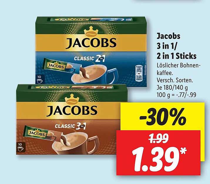 Lidl Jacobs 3 In 1 2 In 1 Sticks