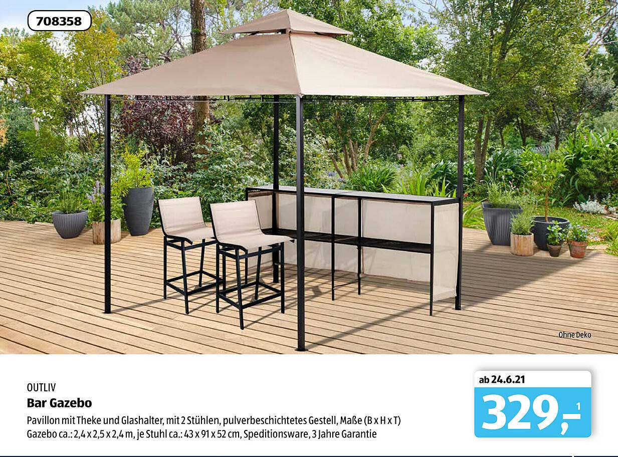 Outliv Bar Gazebo Angebot bei ALDI sud