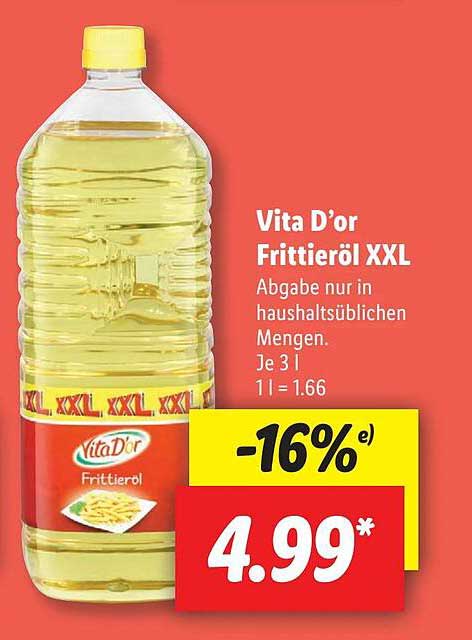 Vita D'or Frittieröl XXL Angebot bei Lidl