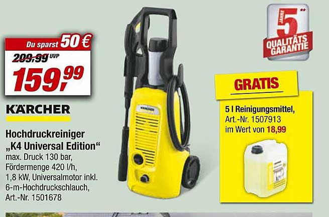 Kärcher Hochdruckreiniger K4 Universal Edition Angebot bei Toom