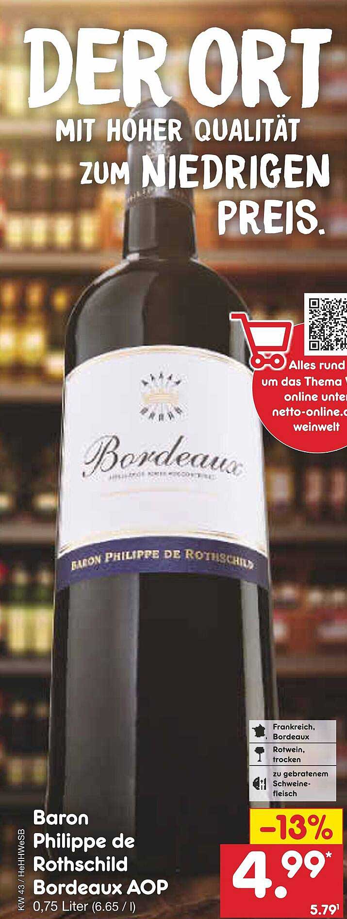 Baron Philippe De Rothschild Bordeaux Aop Angebot bei Netto Marken