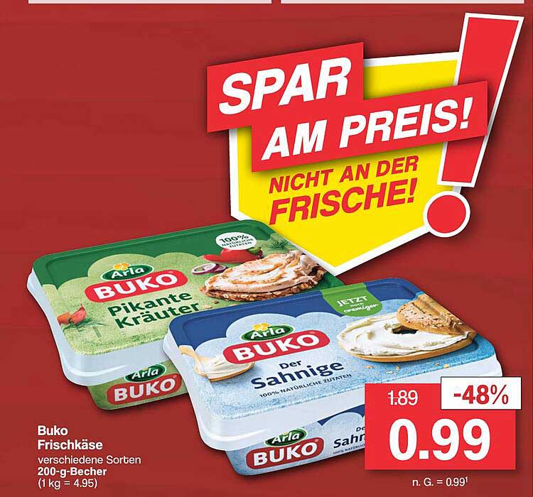 Buko Frischkäse Angebot bei Famila Nordwest 1Prospekte.de