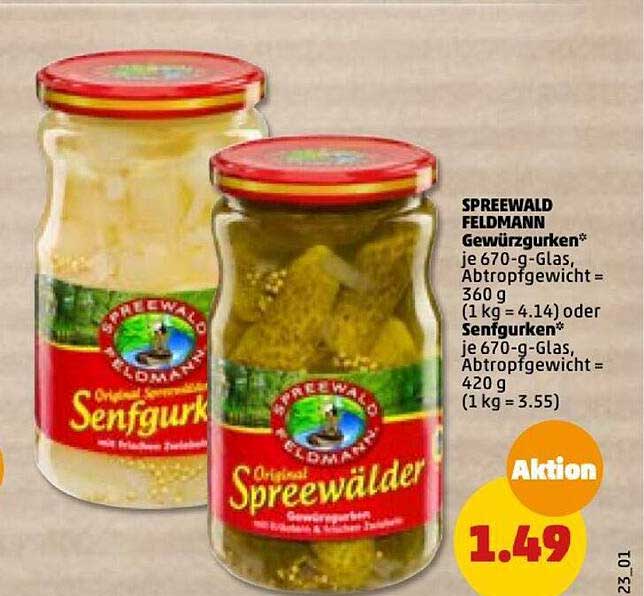 Spreewald Feldmann Gewürzgurken Oder Senfgurken Angebot Bei Penny 1prospektede 