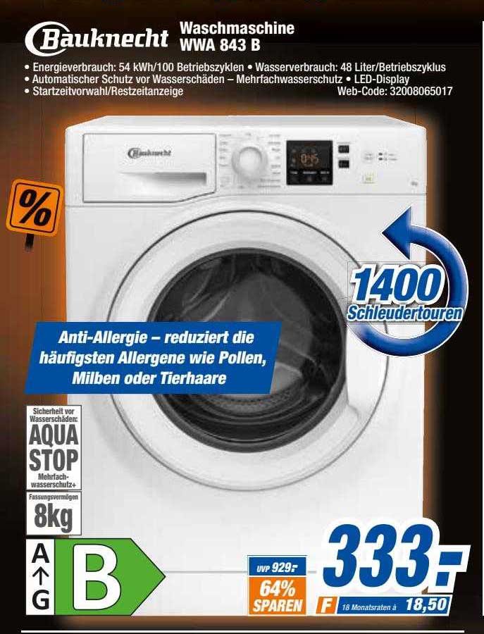 HEM Expert Bauknecht Waschmaschine Wwa843b