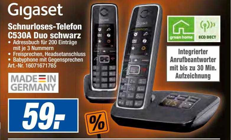 Expert Techno Land Gigaset Schnurloses-telefon C530a Duo Schwarz