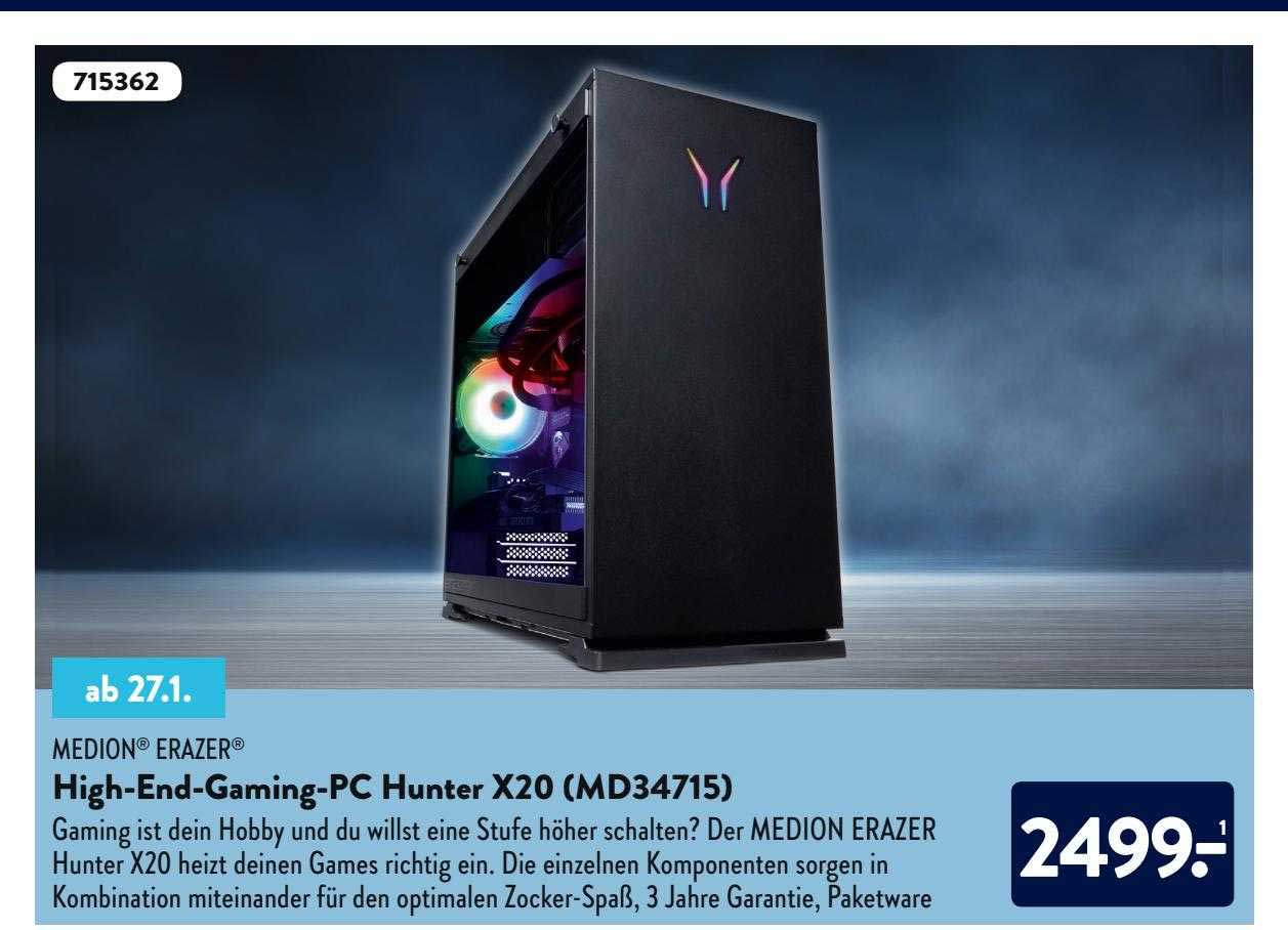 Medion Erazer Highendgamingpc Hunter X20 (md34715) Angebot bei ALDI