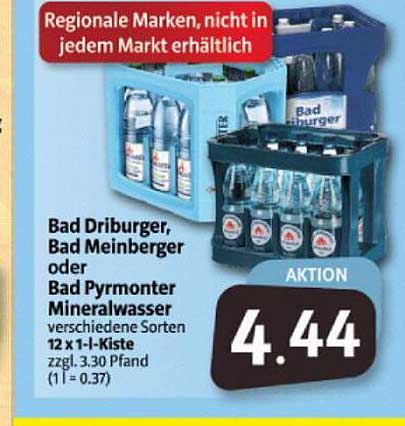 Markant Markt Bad Driburger, Bad Meinberger Oder Bad Pyrmonter Mineralwasser